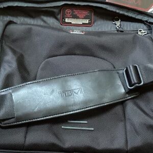 TUMI -Laptop Briefcase for Travel -Removable padded leather shoulder Strap